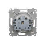 Simon 54 WMDW-00111x-011 Gniazdo wtyczkowe z uziemieniem i przesłonami (moduł) 16A, 250V~, zaciski śrubowe; biały