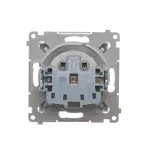 Simon 54 WMDW-00111x-043 Gniazdo wtyczkowe z uziemieniem i przesłonami (moduł) 16A, 250V~, zaciski śrubowe; srebrny mat