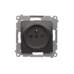 Simon 54 WMDW-0011Sx-048 Gniazdo wtyczkowe z uziemieniem i przesłonami (moduł) 16A, 250V~, szybkozłącza; antracyt