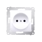 Simon 54 WMDW-00101x-011 Gniazdo wtyczkowe bez uziemienia z przesłonami (moduł) 16A, 250V~, zaciski śrubowe; biały