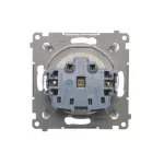 Simon 54 WMDW-00101x-011 Gniazdo wtyczkowe bez uziemienia z przesłonami (moduł) 16A, 250V~, zaciski śrubowe; biały