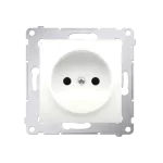Simon 54 WMDW-00101x-041 Gniazdo wtyczkowe bez uziemienia z przesłonami (moduł) 16A, 250V~, zaciski śrubowe; kremowy