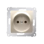 Simon 54 WMDW-00101x-044 Gniazdo wtyczkowe bez uziemienia z przesłonami (moduł) 16A, 250V~, zaciski śrubowe; złoty mat