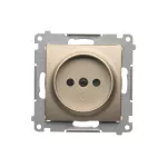 Simon 54 WMDW-00101x-044 Gniazdo wtyczkowe bez uziemienia z przesłonami (moduł) 16A, 250V~, zaciski śrubowe; złoty mat