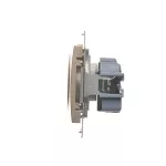 Simon 54 WMDW-00101x-044 Gniazdo wtyczkowe bez uziemienia z przesłonami (moduł) 16A, 250V~, zaciski śrubowe; złoty mat