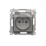 Simon 54 WMDW-53121x-011 Gniazdo wtyczkowe do wersji IP44 bez uszczelki (moduł) 16A, 250V~, zaciski śrubowe, klapka transparentna; biały Wymagana uszczelka ramki