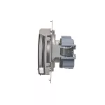 Simon 54 WMDW-53121x-043 Gniazdo wtyczkowe do wersji IP44 bez uszczelki (moduł) 16A, 250V~, zaciski śrubowe, klapka transparentna; srebrny mat Wymagana uszczelka ramki