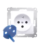 Simon 54 WMDW-01111x-011 Gniazdo DATA z kluczem uprawniającym (moduł) 16A, 250V~, zaciski śrubowe; biały