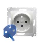 Simon 54 WMDW-01111x-043 Gniazdo DATA z kluczem uprawniającym (moduł) 16A, 250V~, zaciski śrubowe; srebrny mat