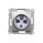 Simon 54 WMDW-01111x-043 Gniazdo DATA z kluczem uprawniającym (moduł) 16A, 250V~, zaciski śrubowe; srebrny mat
