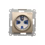 Simon 54 WMDW-01111x-044 Gniazdo DATA z kluczem uprawniającym (moduł) 16A, 250V~, zaciski śrubowe; złoty mat