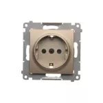 Simon 54 WMDW-03111x-044 Gniazdo Schuko z przesłonami (moduł) 16A, 250V~, zaciski śrubowe; złoty mat