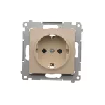 Simon 54 WMDW-0311Sx-041 Gniazdo Schuko z przesłonami (moduł) 16A, 250V~, szybkozłącza; kremowy