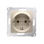 Simon 54 WMDW-0311Sx-044 Gniazdo Schuko z przesłonami (moduł) 16A, 250V~, szybkozłącza; złoty mat