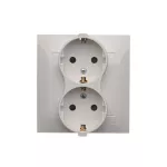 Simon 54 WMDW-12211N-011 Gniazdo Schuko z przesłonami podwójne 16A, 250V~, zaciski śrubowe; biały