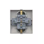 Simon 54 WMDW-12211N-043 Gniazdo Schuko z przesłonami podwójne 16A, 250V~, zaciski śrubowe; srebrny mat