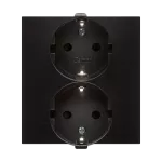 Simon 54 WMDW-12211N-048 Gniazdo Schuko z przesłonami podwójne 16A, 250V~, zaciski śrubowe; antracyt