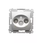 Simon 54 WMDA-01035x-043 Gniazdo antenowe R-TV końcowe separowane (moduł) tłum.1dB; srebrny mat