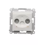 Simon 54 WMDA-02100x-011 Gniazdo antenowe R-TV przelotowe (moduł), tłumienie TV i R 10 dB; biały