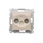 Simon 54 WMDA-02100x-041 Gniazdo antenowe R-TV przelotowe (moduł), tłumienie TV i R 10 dB; kremowy