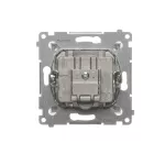 Simon 54 WMDA-02100x-043 Gniazdo antenowe R-TV przelotowe (moduł), tłumienie TV i R 10 dB; srebrny mat