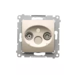 Simon 54 WMDA-02100x-044 Gniazdo antenowe R-TV przelotowe (moduł), tłumienie TV i R 10 dB; złoty mat