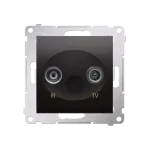 Simon 54 WMDA-01100z-048 Gniazdo antenowe R-TV zakończeniowe do gniazd przelotowych (moduł); antracyt