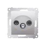 Simon 54 WMDA-02018z-043 Gniazdo antenowe R-TV-SAT przelotowe (moduł); srebrny mat