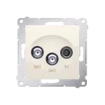 Simon 54 WMDA-03019z-041 Gniazdo antenowe satelitarne podwójne SAT-SAT-RTV (moduł); kremowy