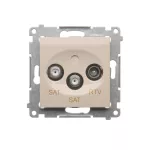 Simon 54 WMDA-03019z-041 Gniazdo antenowe satelitarne podwójne SAT-SAT-RTV (moduł); kremowy