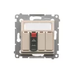 Simon 54 WMDG-01000x-041 Gniazdo głośnikowe 1-krotne z polem opisowym (moduł). Przekrój przewodów dla wejścia i wyjścia 2,5 mm2; kremowy