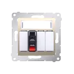 Simon 54 WMDG-01000x-044 Gniazdo głośnikowe 1-krotne z polem opisowym (moduł). Przekrój przewodów dla wejścia i wyjścia 2,5 mm2; złoty mat