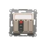 Simon 54 WMDG-01000x-044 Gniazdo głośnikowe 1-krotne z polem opisowym (moduł). Przekrój przewodów dla wejścia i wyjścia 2,5 mm2; złoty mat
