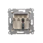 Simon 54 WMDG-01000x-044 Gniazdo głośnikowe 1-krotne z polem opisowym (moduł). Przekrój przewodów dla wejścia i wyjścia 2,5 mm2; złoty mat