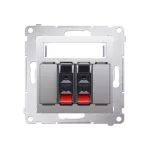 Simon 54 WMDG-02000x-043 Gniazdo głośnikowe 2-krotne z polem opisowym (moduł). Przekrój przewodów dla wejścia i wyjścia 2,5 mm2; srebrny mat