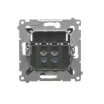 Simon 54 WMDG-02000x-048 Gniazdo głośnikowe 2-krotne z polem opisowym (moduł). Przekrój przewodów dla wejścia i wyjścia 2,5 mm2; antracyt