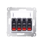 Simon 54 WMDG-04000x-011 Gniazdo głośnikowe 4-krotne z polem opisowym (moduł). Przekrój przewodów dla wejścia i wyjścia 2,5 mm2; biały