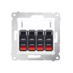 Simon 54 WMDG-04000x-041 Gniazdo głośnikowe 4-krotne z polem opisowym (moduł). Przekrój przewodów dla wejścia i wyjścia 2,5 mm2; kremowy