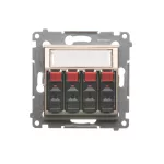 Simon 54 WMDG-04000x-044 Gniazdo głośnikowe 4-krotne z polem opisowym (moduł). Przekrój przewodów dla wejścia i wyjścia 2,5 mm2; złoty mat