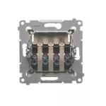 Simon 54 WMDG-04000x-044 Gniazdo głośnikowe 4-krotne z polem opisowym (moduł). Przekrój przewodów dla wejścia i wyjścia 2,5 mm2; złoty mat