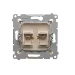 Simon 54 WMDG-010002-041 Gniazdo głośnikowe pojedyncze (moduł). Przekrój przewodów dla wyjścia do 6 mm2; kremowy