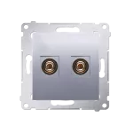 Simon 54 WMDG-010002-043 Gniazdo głośnikowe pojedyncze (moduł). Przekrój przewodów dla wyjścia do 6 mm2; srebrny mat
