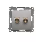 Simon 54 WMDG-010002-043 Gniazdo głośnikowe pojedyncze (moduł). Przekrój przewodów dla wyjścia do 6 mm2; srebrny mat