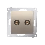 Simon 54 WMDG-010002-044 Gniazdo głośnikowe pojedyncze (moduł). Przekrój przewodów dla wyjścia do 6 mm2; złoty mat