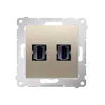 Simon 54 WMDH-0XXXX2-044 Gniazdo HDMI podwójne (moduł); złoty mat