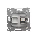 Simon 54 WMDT-0010xx-043 Gniazdo telefoniczne pojedyncze RJ12 (moduł); srebrny mat