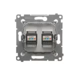 Simon 54 WMDT-0020xx-011 Gniazdo telefoniczne podwójne RJ12 (moduł); biały