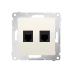 Simon 54 WMDT-0020xx-041 Gniazdo telefoniczne podwójne RJ12 (moduł); kremowy