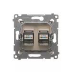 Simon 54 WMDT-0020xx-041 Gniazdo telefoniczne podwójne RJ12 (moduł); kremowy