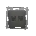 Simon 54 WMDT-0020xx-048 Gniazdo telefoniczne podwójne RJ12 (moduł); antracyt